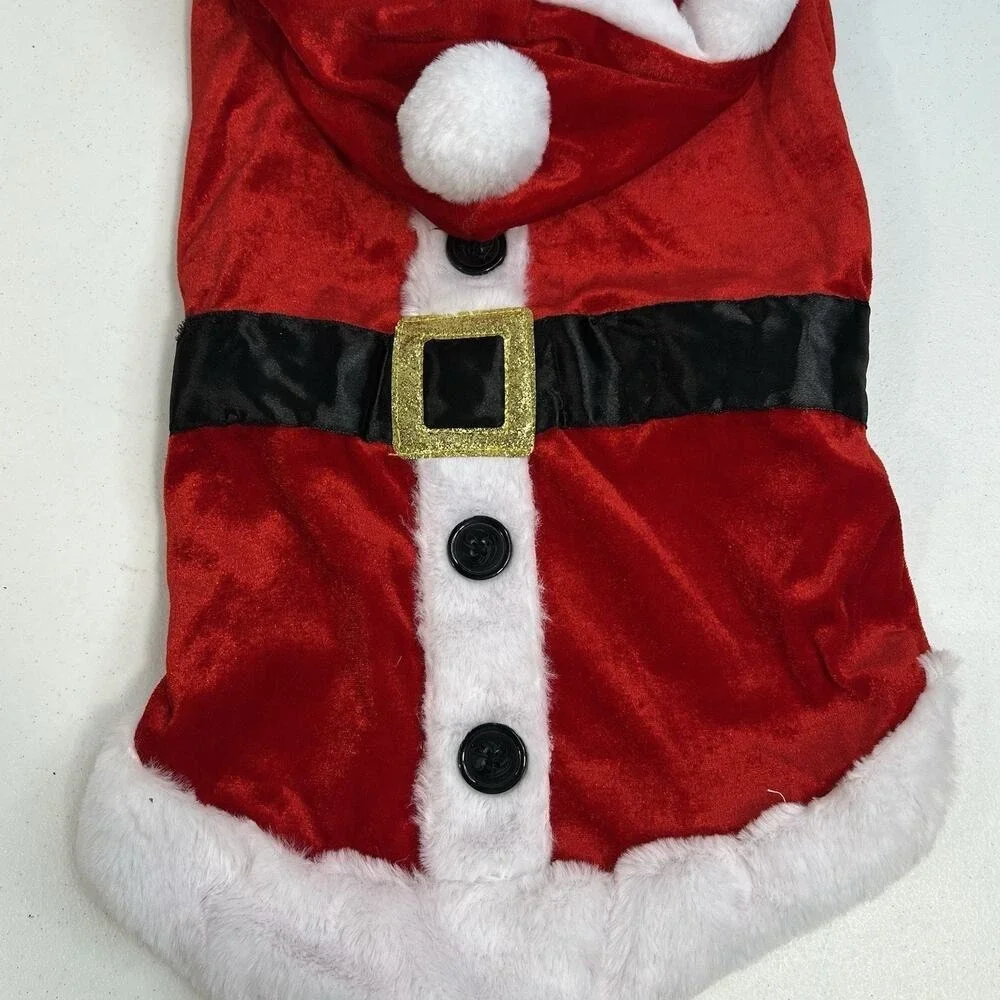 Merry & Bright L Large Christmas Santa Dog Cat Costume Holiday Apparel Hoodie‎